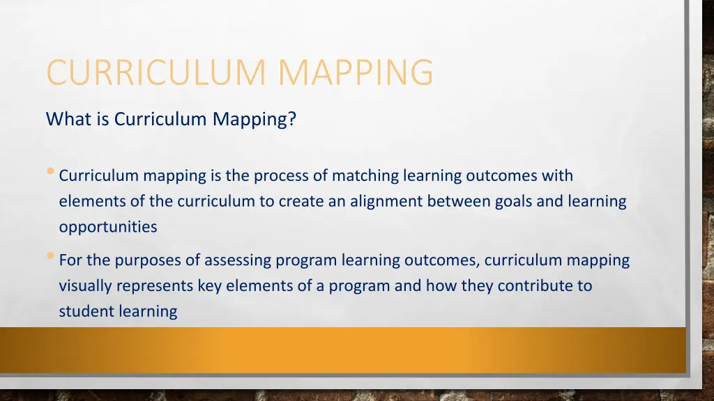 curriculum mapping