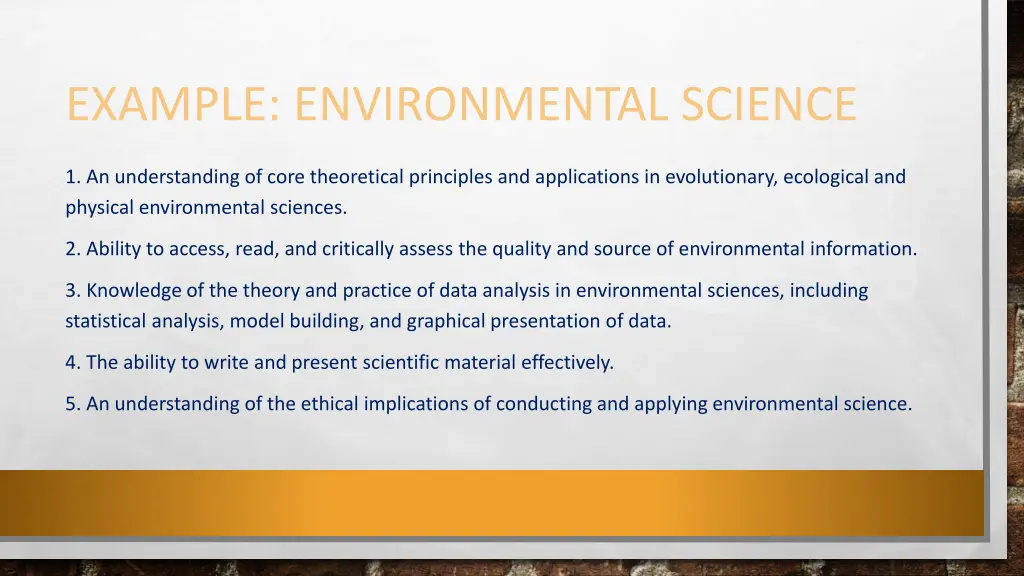 example environmental science