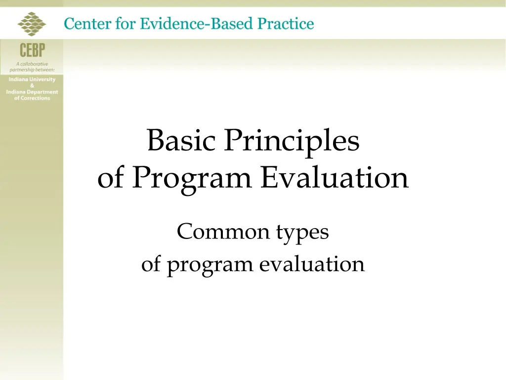 basic principles of program evaluation 2