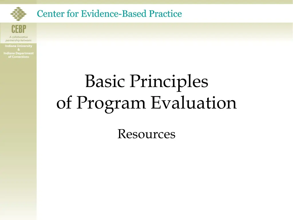 basic principles of program evaluation 3