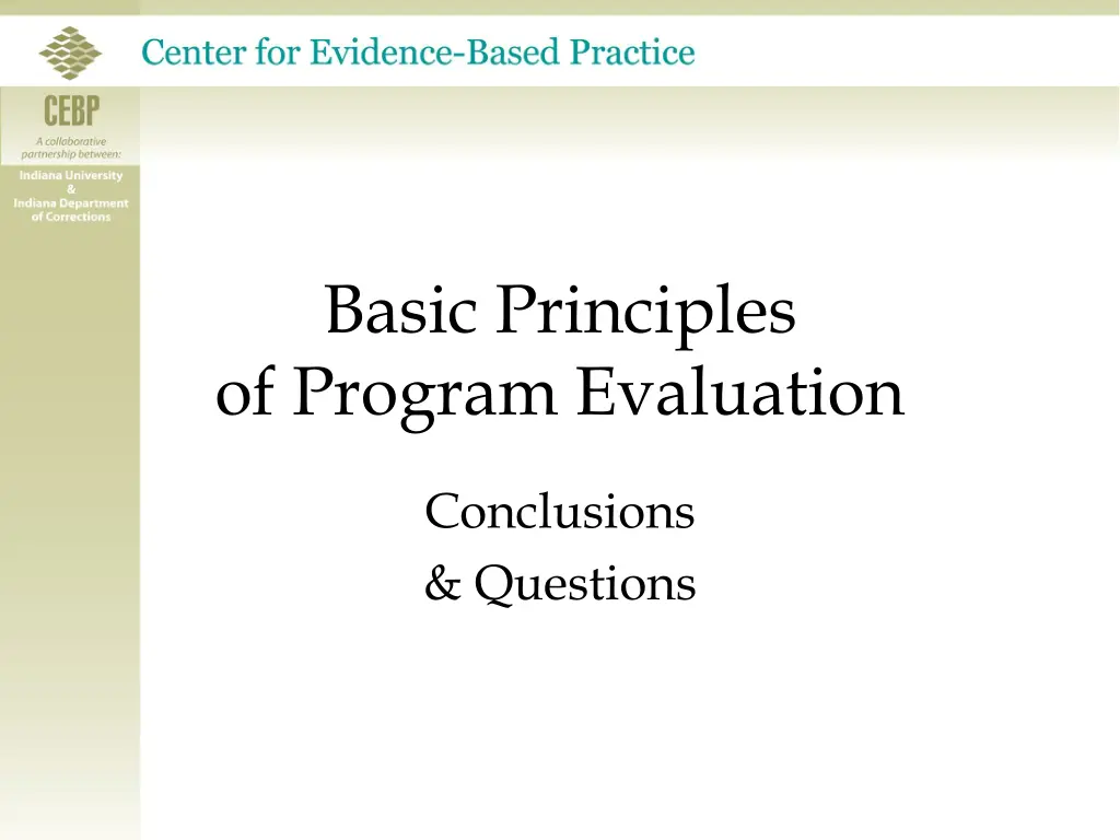 basic principles of program evaluation 5