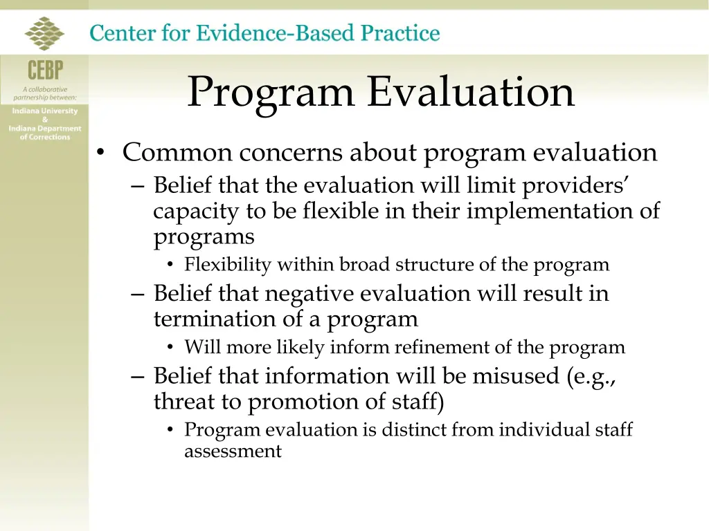 program evaluation 8