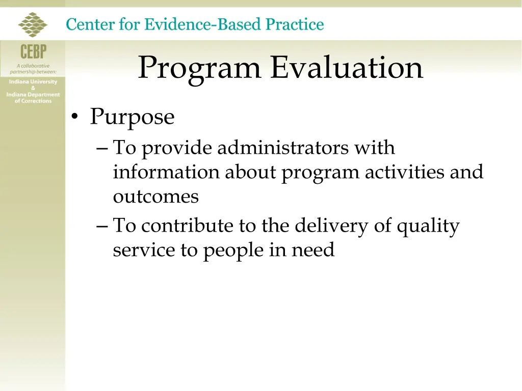 program evaluation