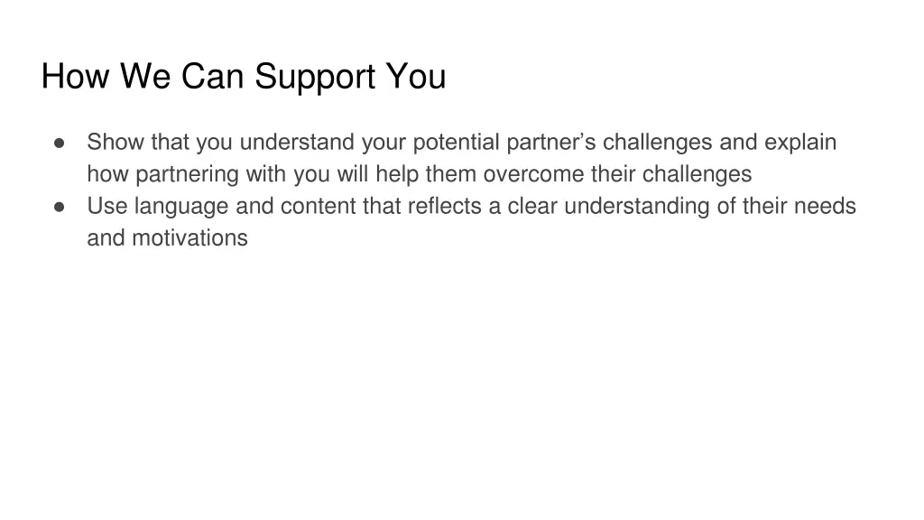 how we can support you