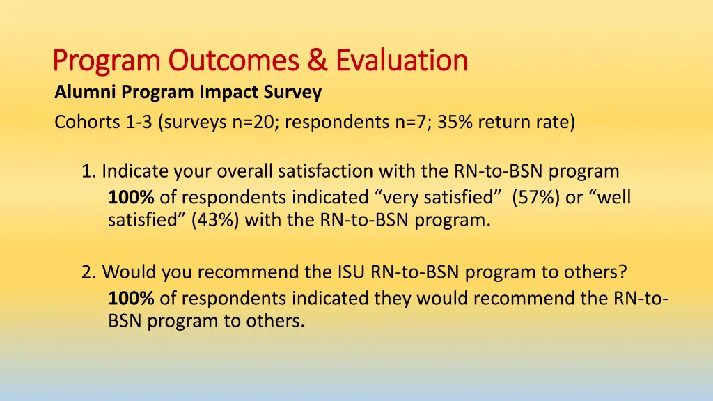 program outcomes evaluation program outcomes 2