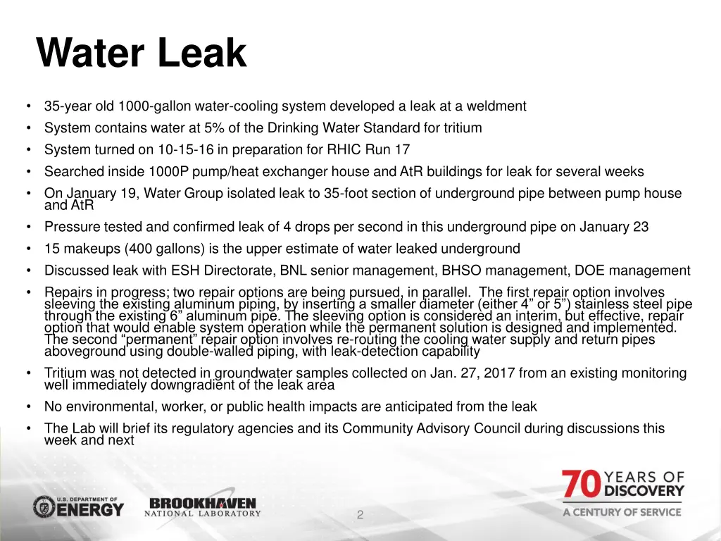 water leak