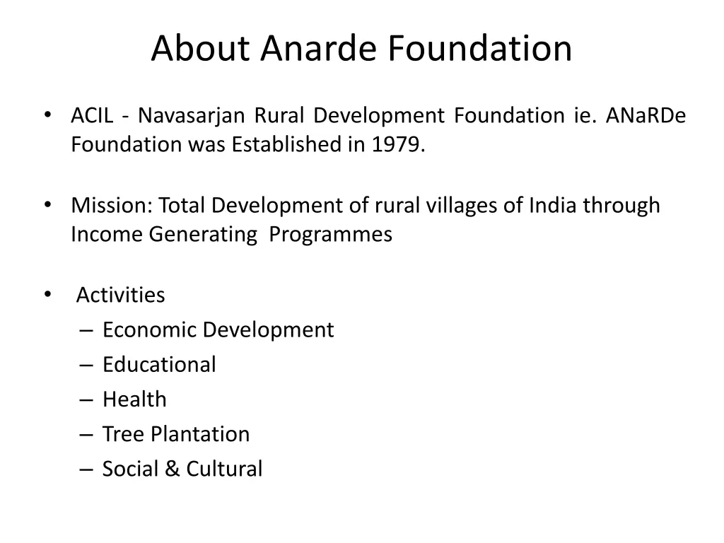 about anarde foundation