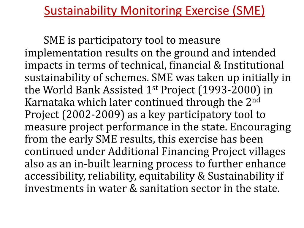 sustainability monitoring exercise sme