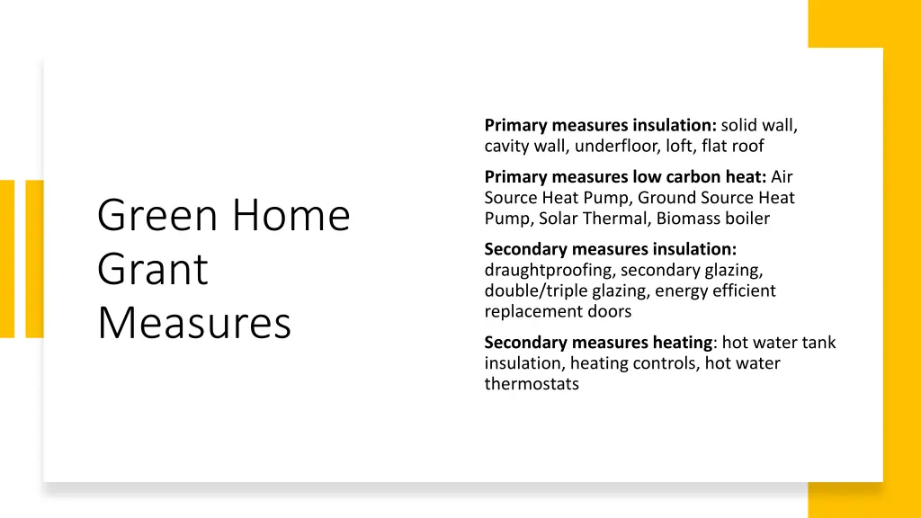 primary measures insulation solid wall cavity