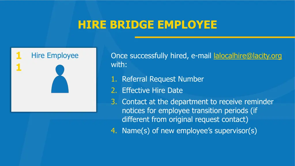 hire bridge employee