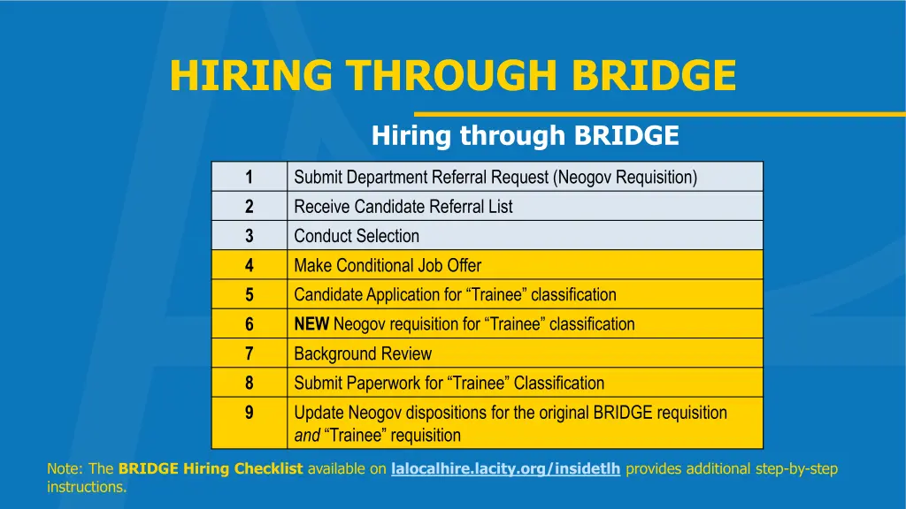 hiring through bridge