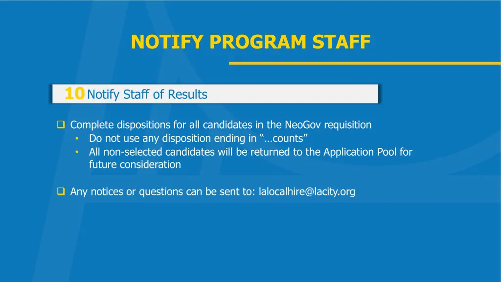 notify program staff