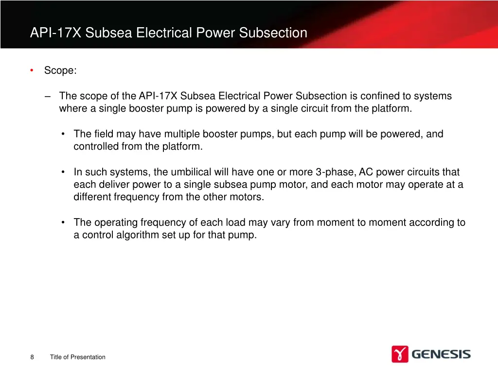 api 17x subsea electrical power subsection 1