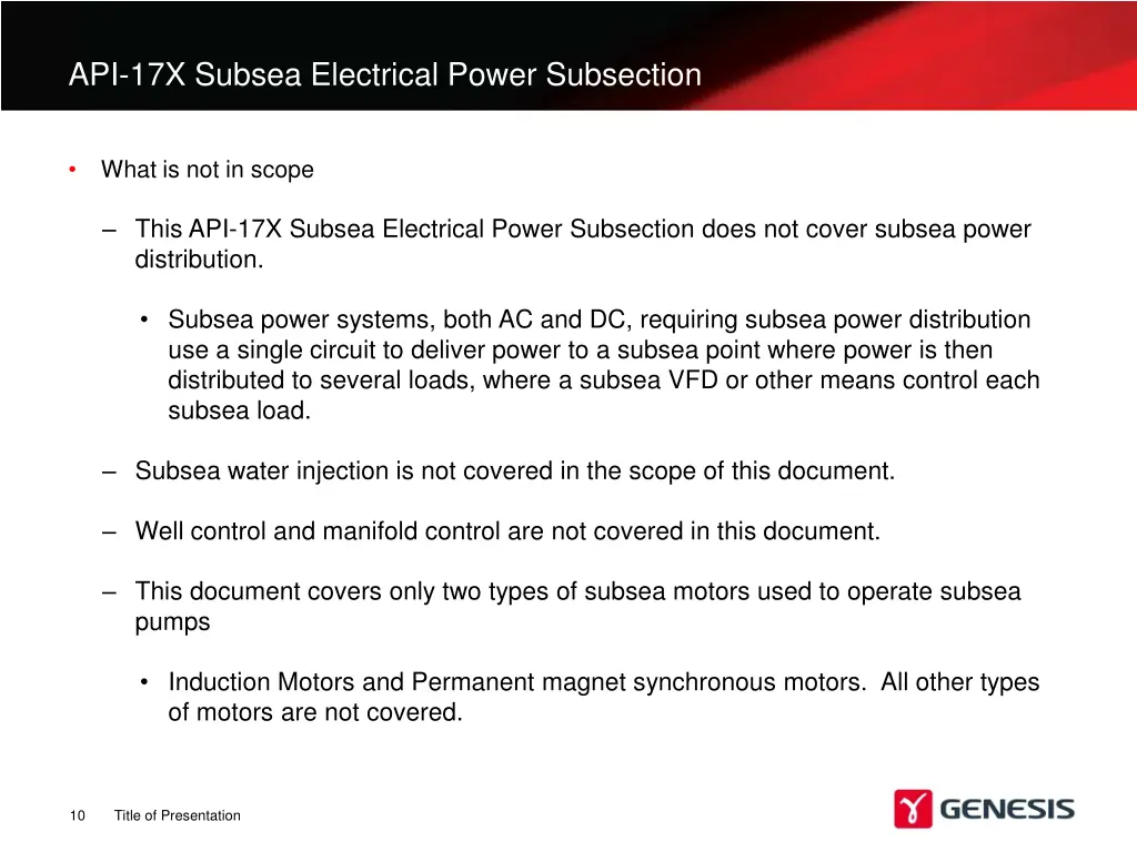 api 17x subsea electrical power subsection 2