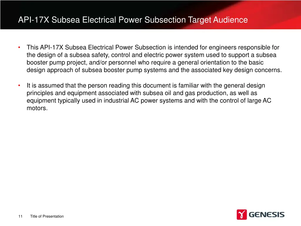 api 17x subsea electrical power subsection target