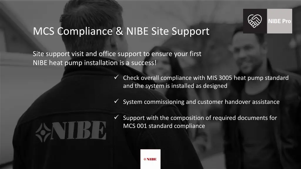 mcs compliance nibe site support