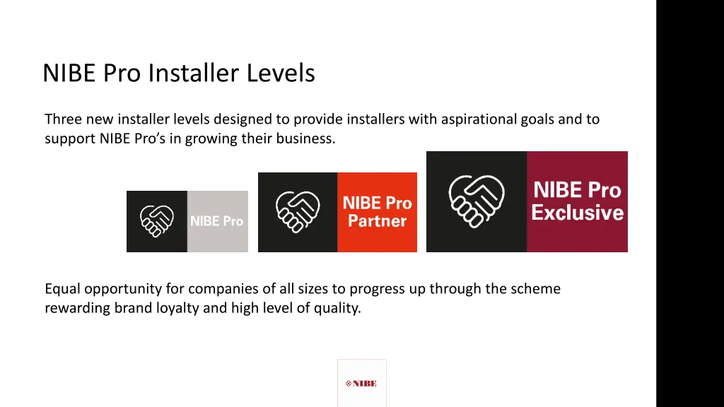 nibe pro installer levels