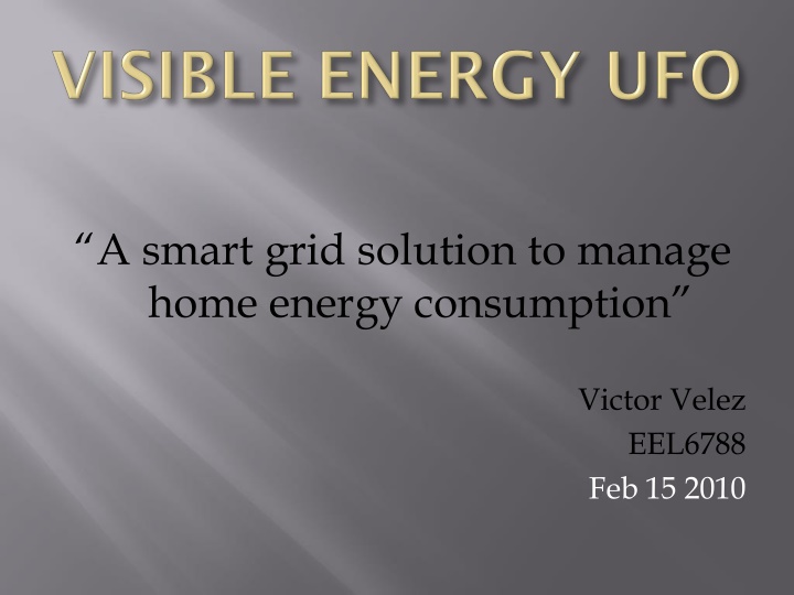 a smart grid solution to manage home energy