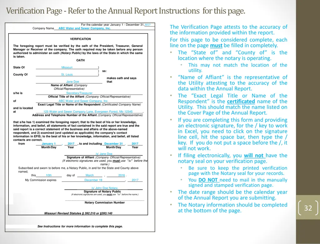 verification page refer to the annual report