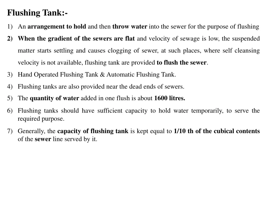 flushing tank