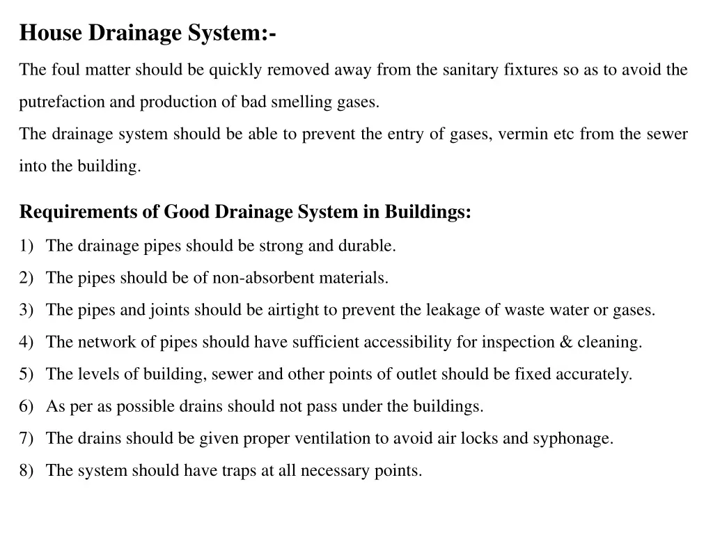 house drainage system