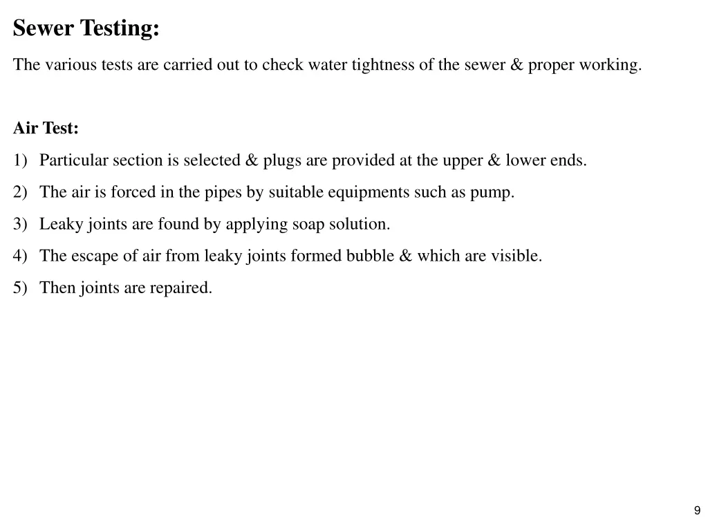 sewer testing