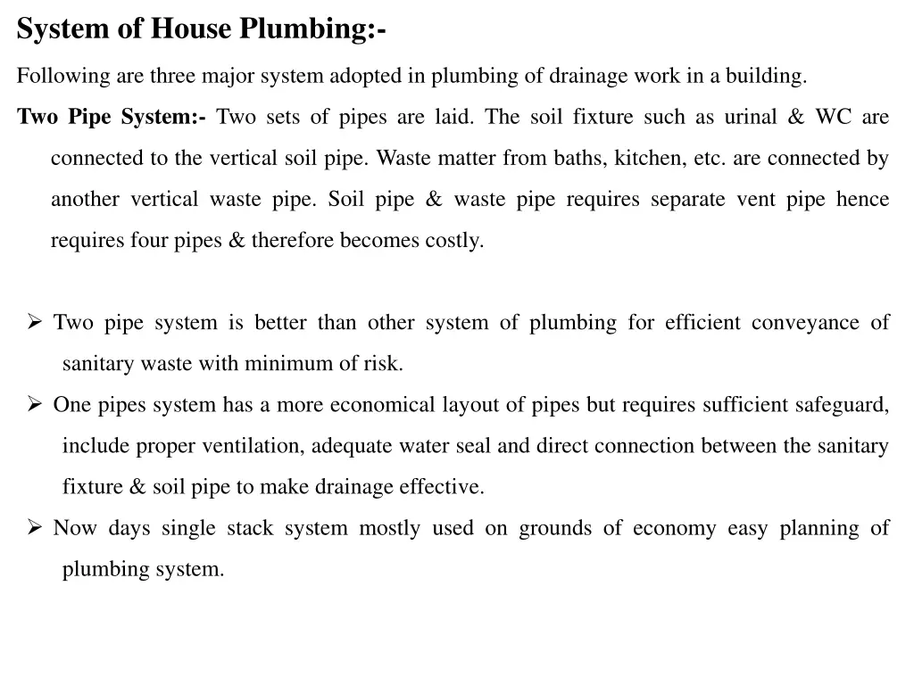 system of house plumbing 2