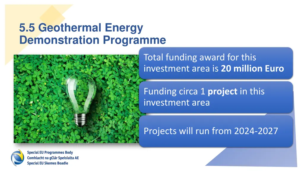 5 5 geothermal energy demonstration programme