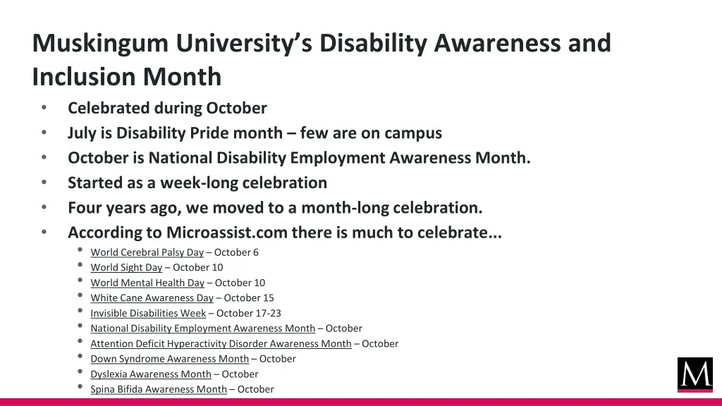 muskingum university s disability awareness