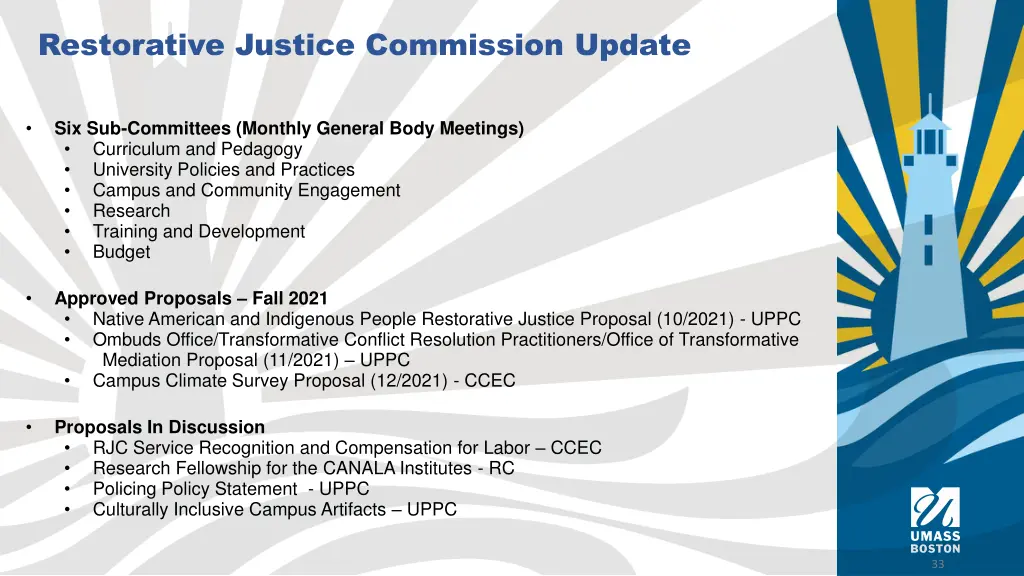 restorative justice commission update