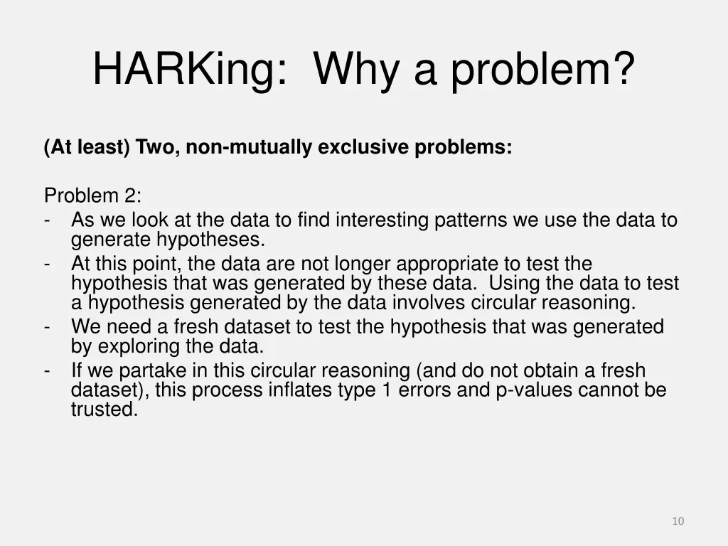 harking why a problem 1