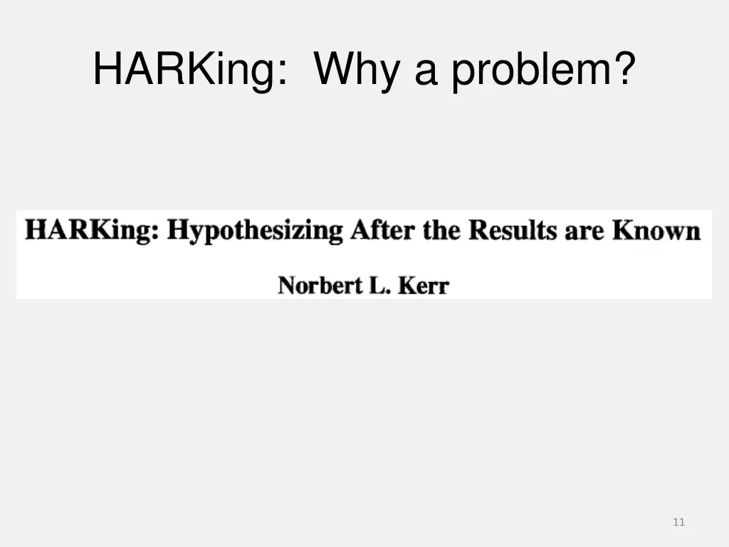 harking why a problem 2