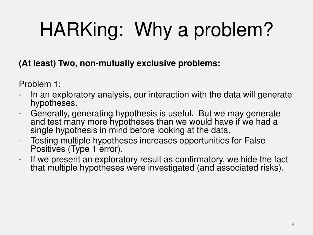 harking why a problem