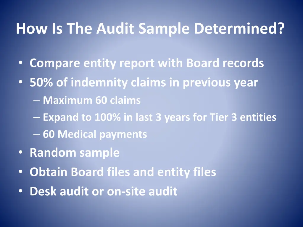 how is the audit sample determined