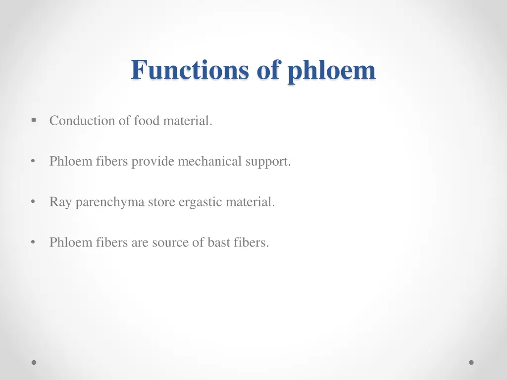 functions of phloem