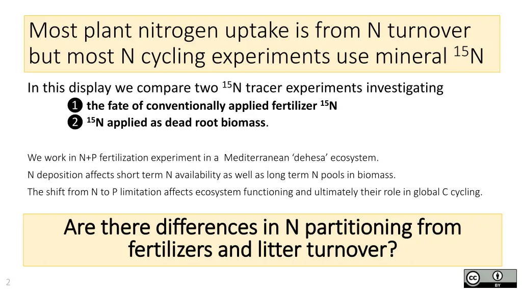 most plant nitrogen uptake is from n turnover