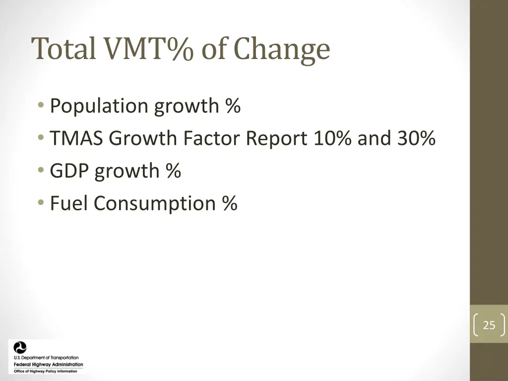 total vmt of change