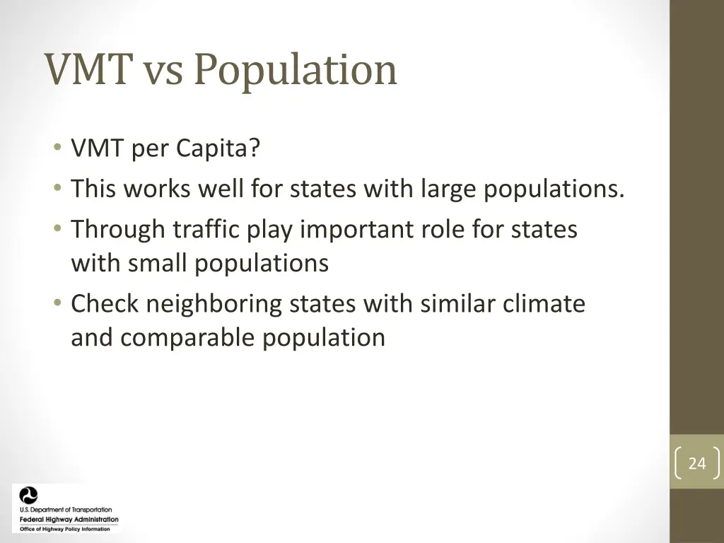 vmt vs population