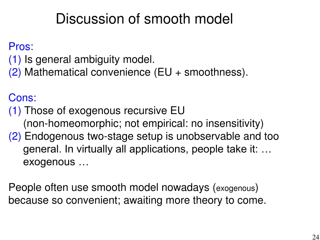 discussion of smooth model