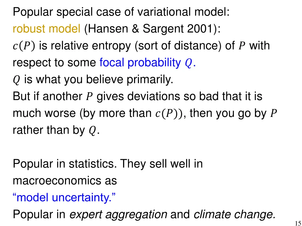 popular special case of variational model robust