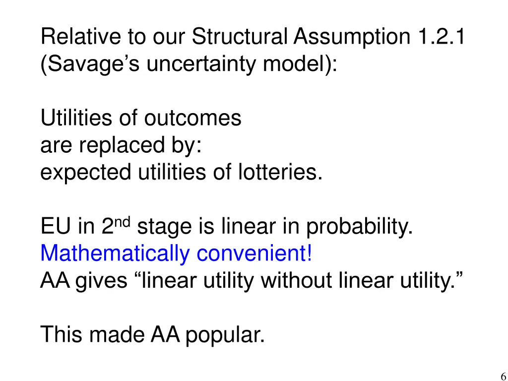 relative to our structural assumption