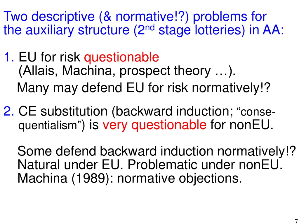 two descriptive normative problems