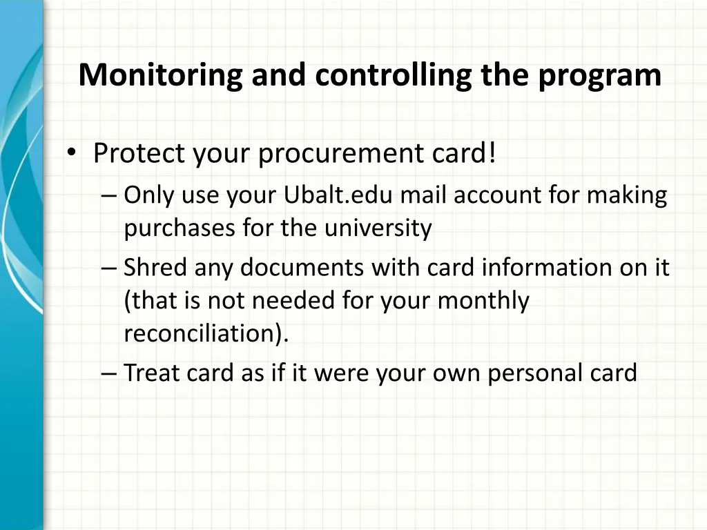 monitoring and controlling the program 4