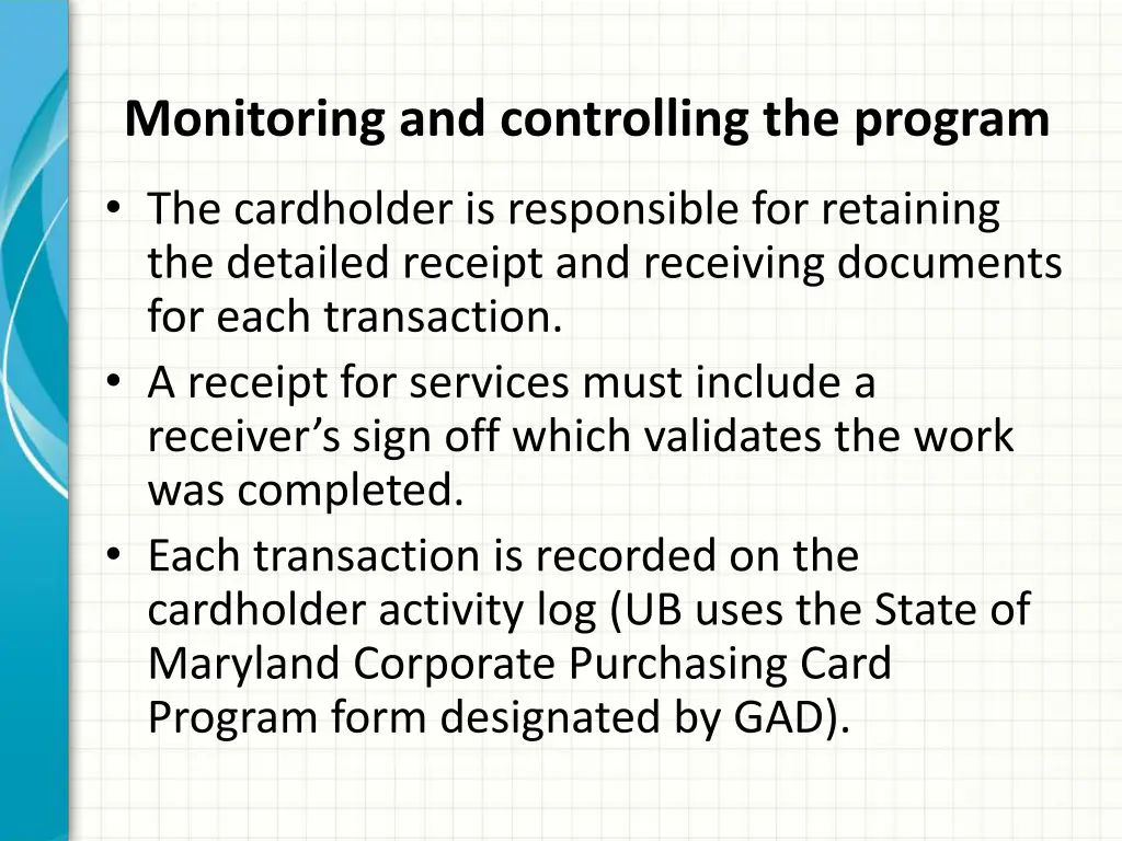 monitoring and controlling the program 5