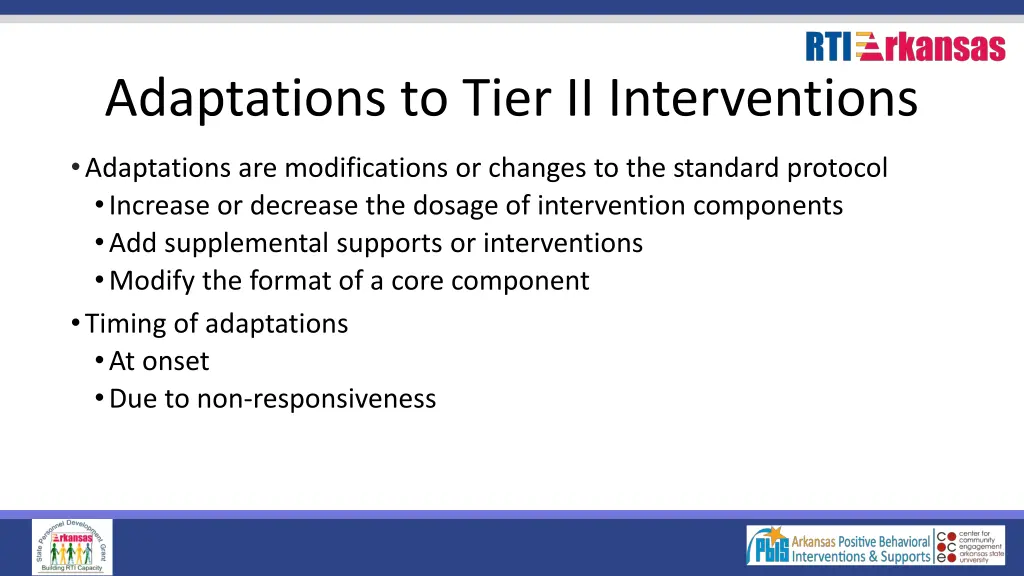 adaptations to tier ii interventions