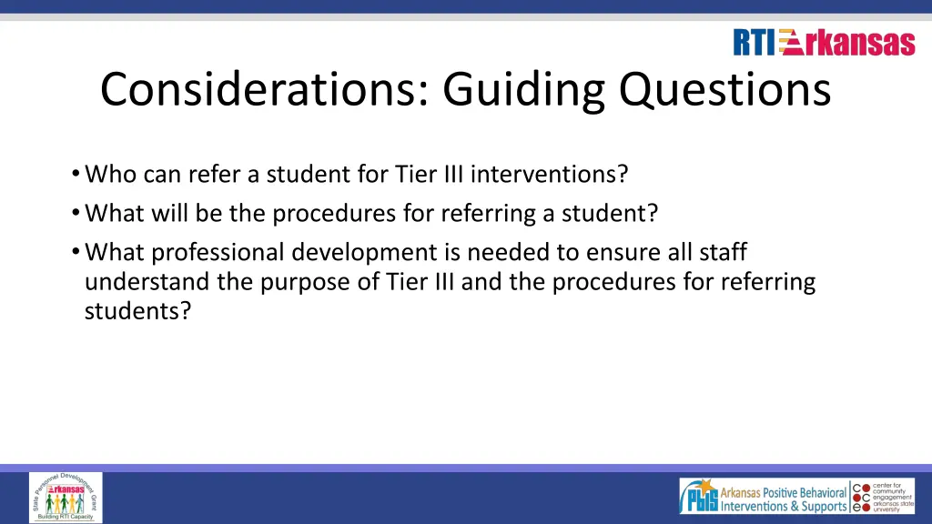 considerations guiding questions