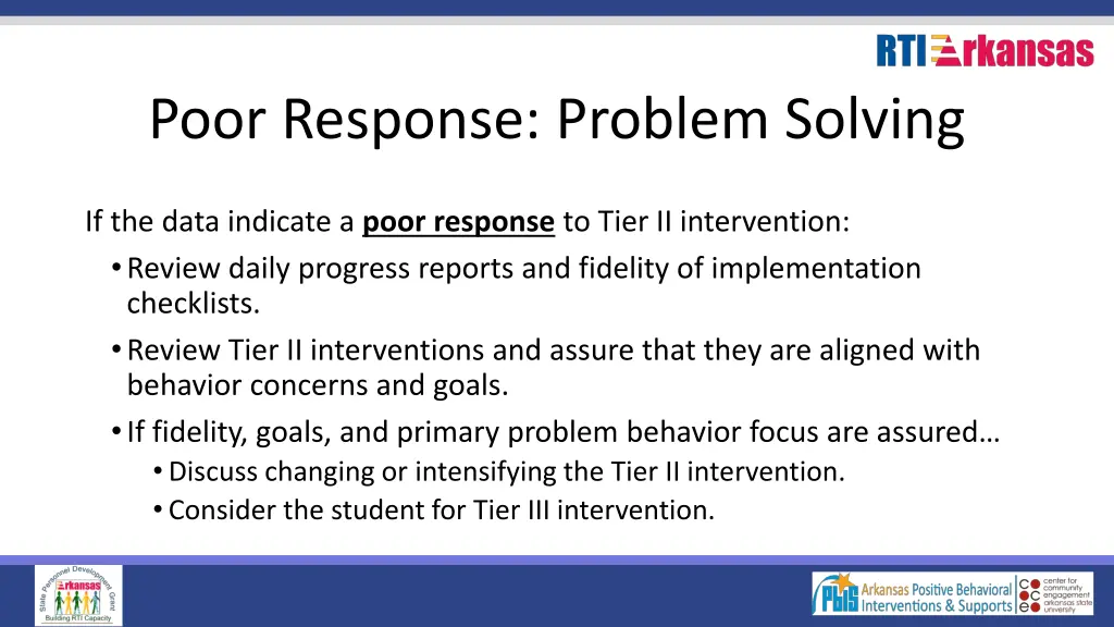 poor response problem solving