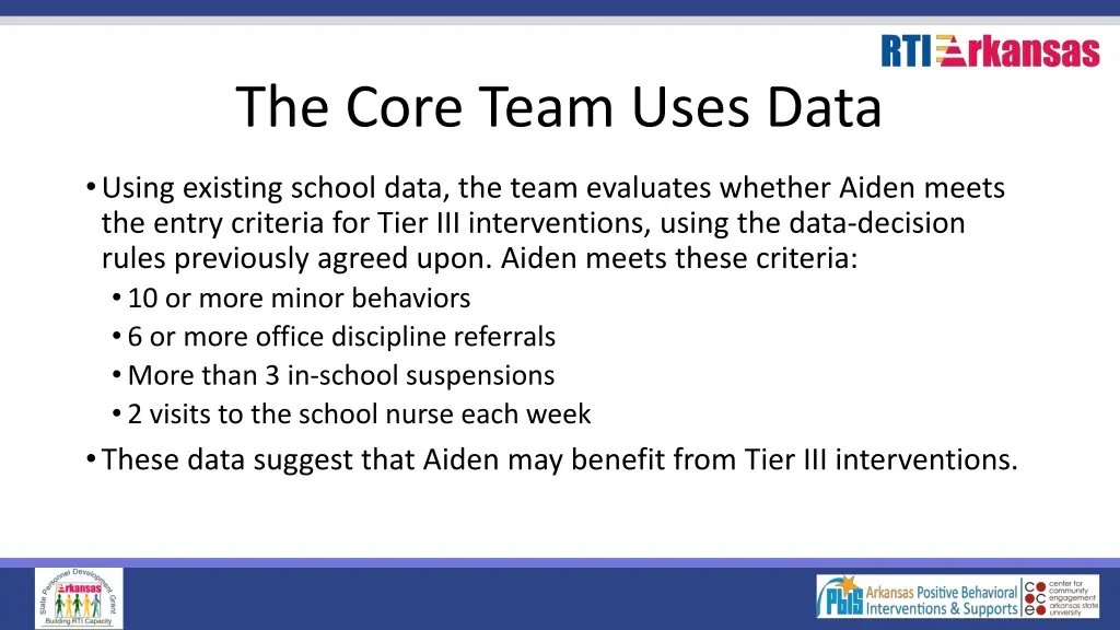 the core team uses data