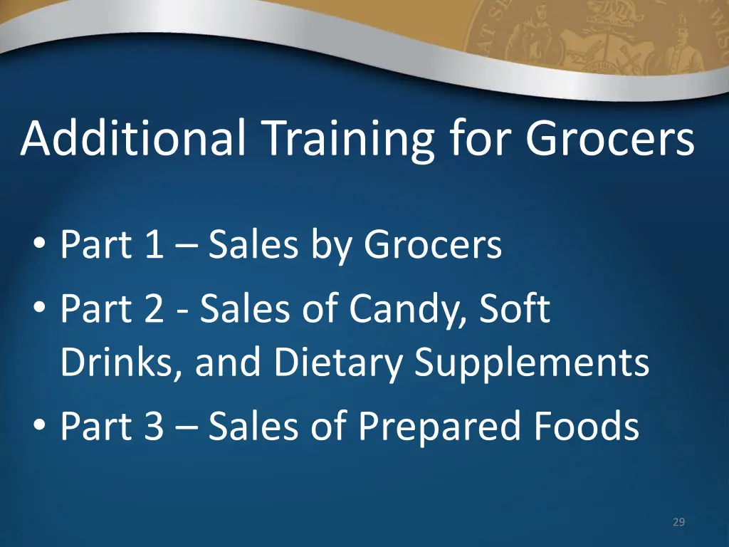 additional training for grocers 1