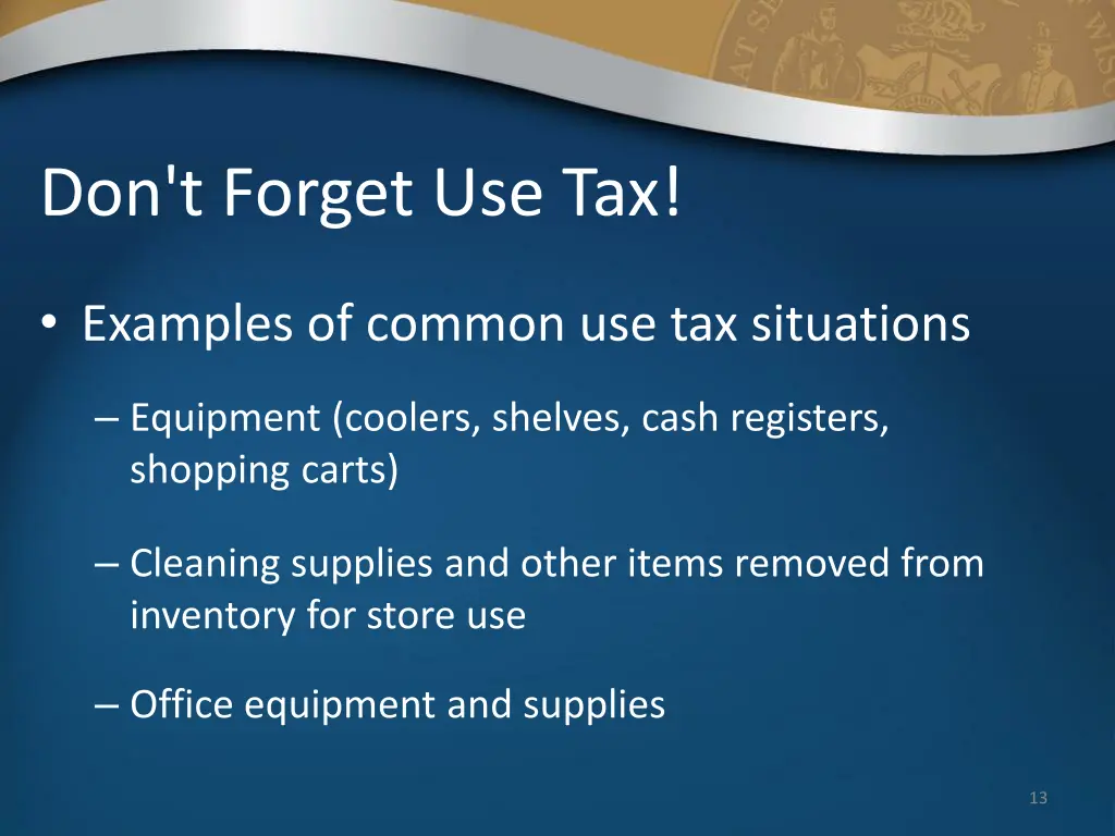 don t forget use tax 1